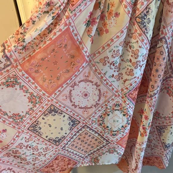 No Boundaries High Low Dress in Orange and Pink - Picture 4 of 4